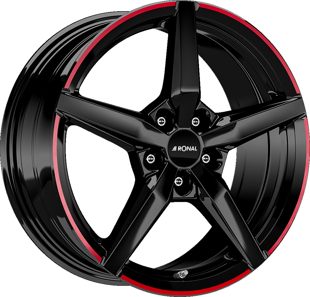 RONAL R69 MCR Zwart met rode rand 18 inch velg