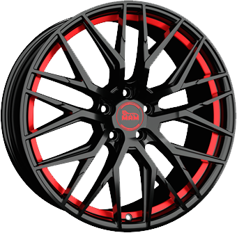 MAM Wheels RS4 Zwart met rode rand 19 inch velg