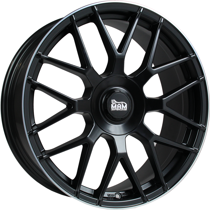 MAM Wheels GT1 Zwart met gepolijste rand 19 inch velg
